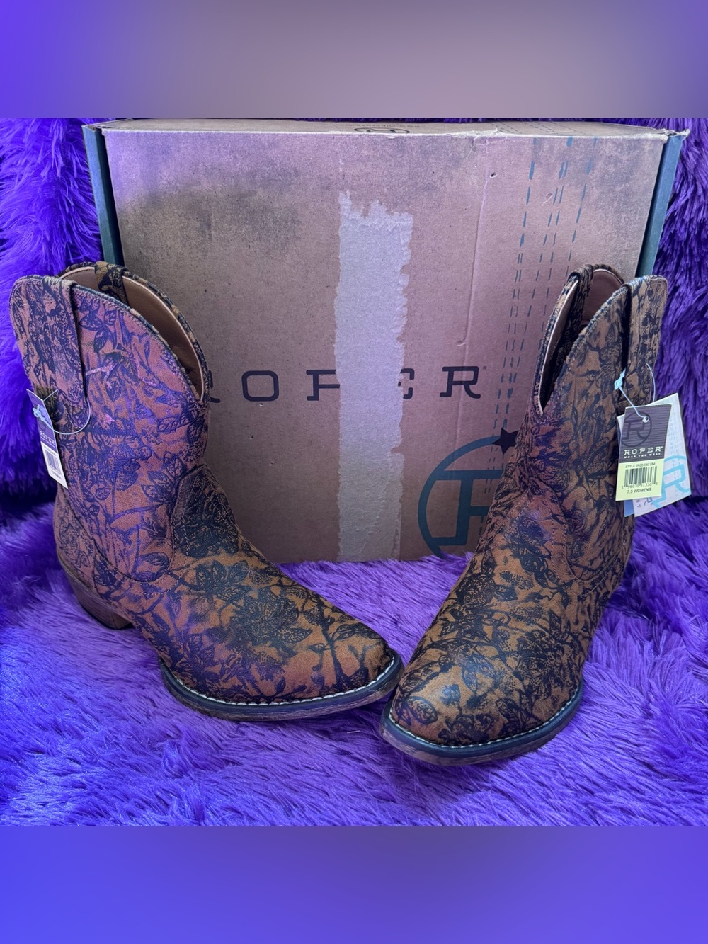 NIB Roper Emma Floral Women's Boots